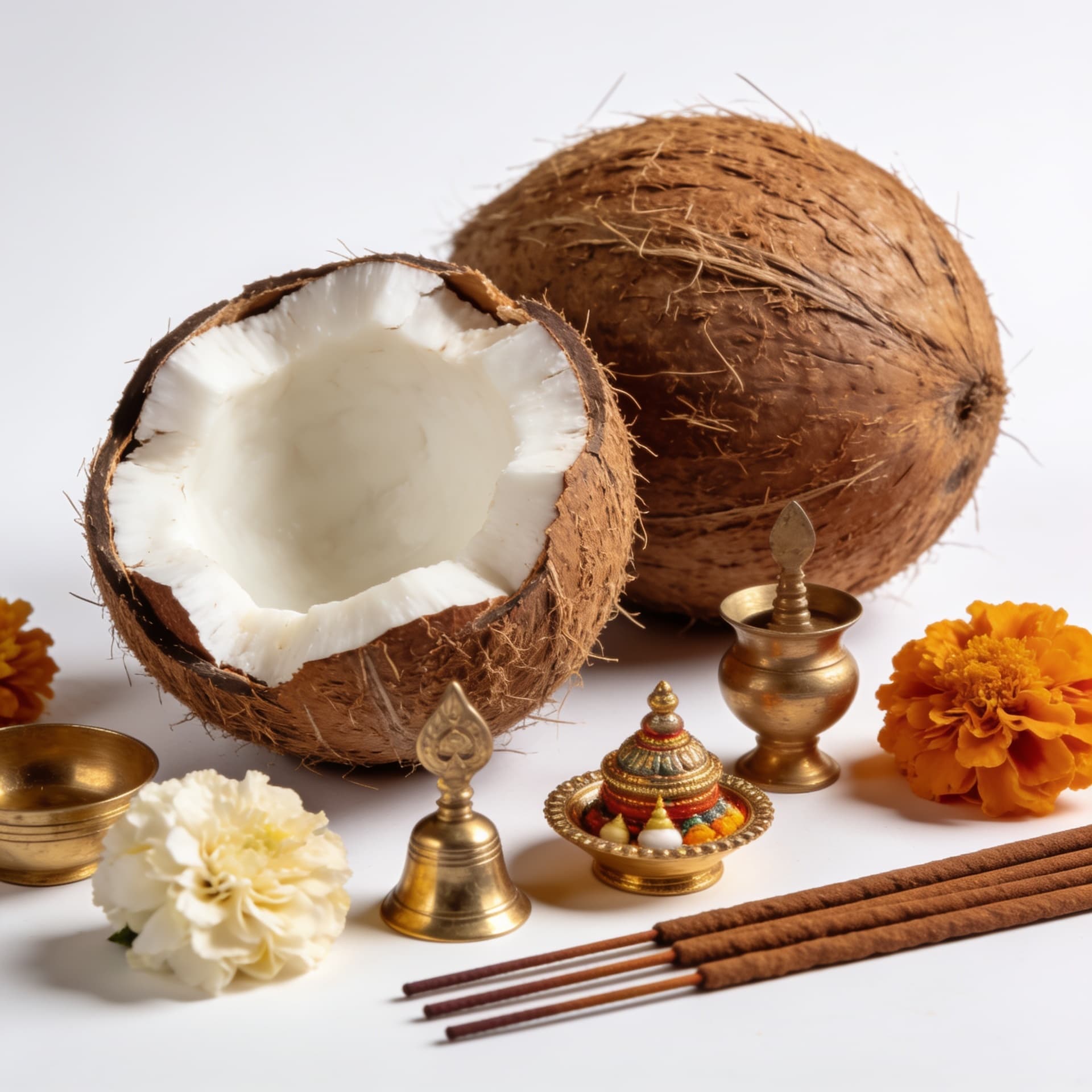 Dry coconut pieces
